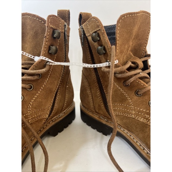 Frye Russell Mens Tan Leather Suede Cap Boots FR41606 Lace‎ Zip Up Sz 9 1/2 NEW main image 8